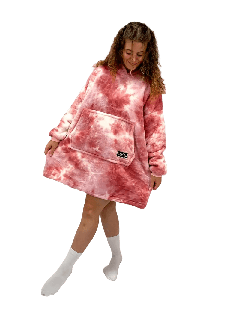 Mikinová deka Tafy – ružovo biela